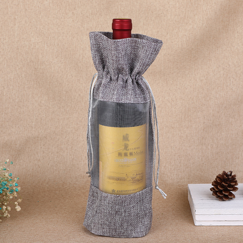 Jute Bag Packaging - 1 шт., чехол для бутылки