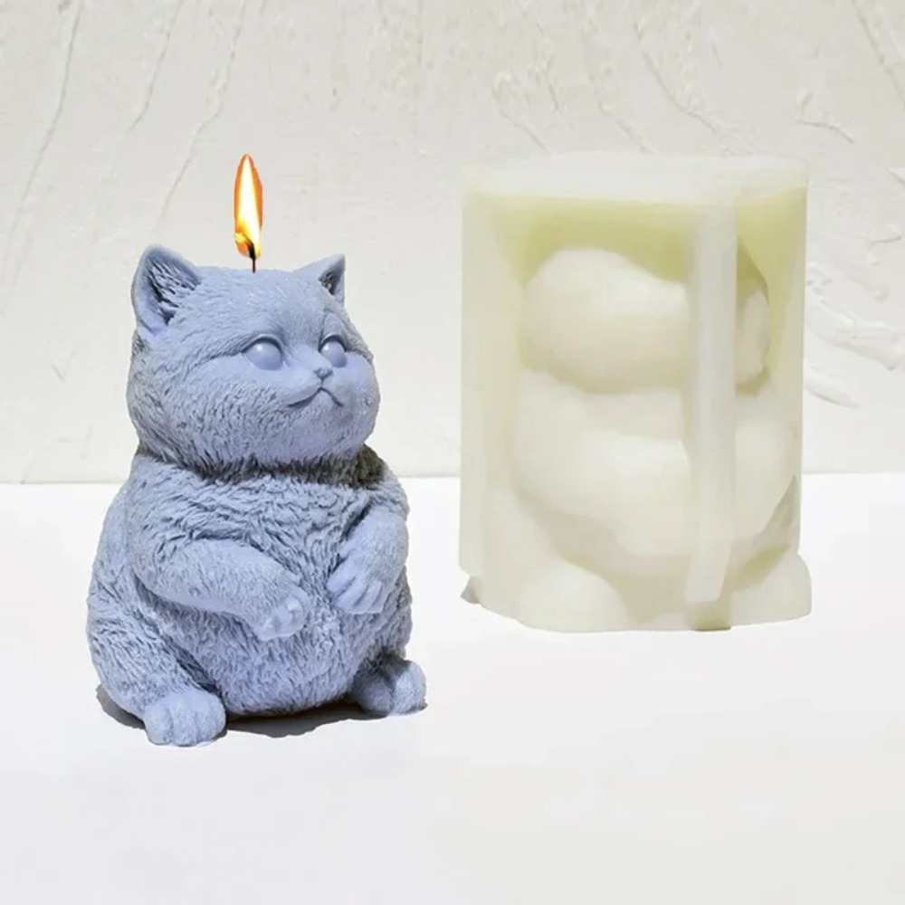 Candle Making Fat - Силиконовая форма 3D «Толстый кот» для