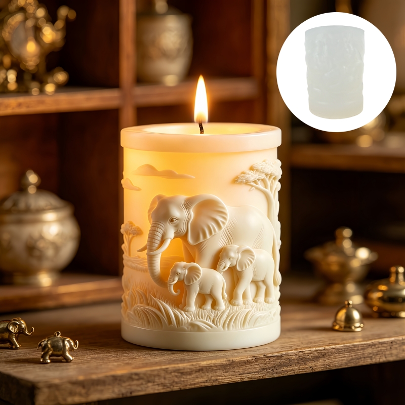 Candle Making For Kids - Силиконовая форма для цилиндрических свечей «Слон