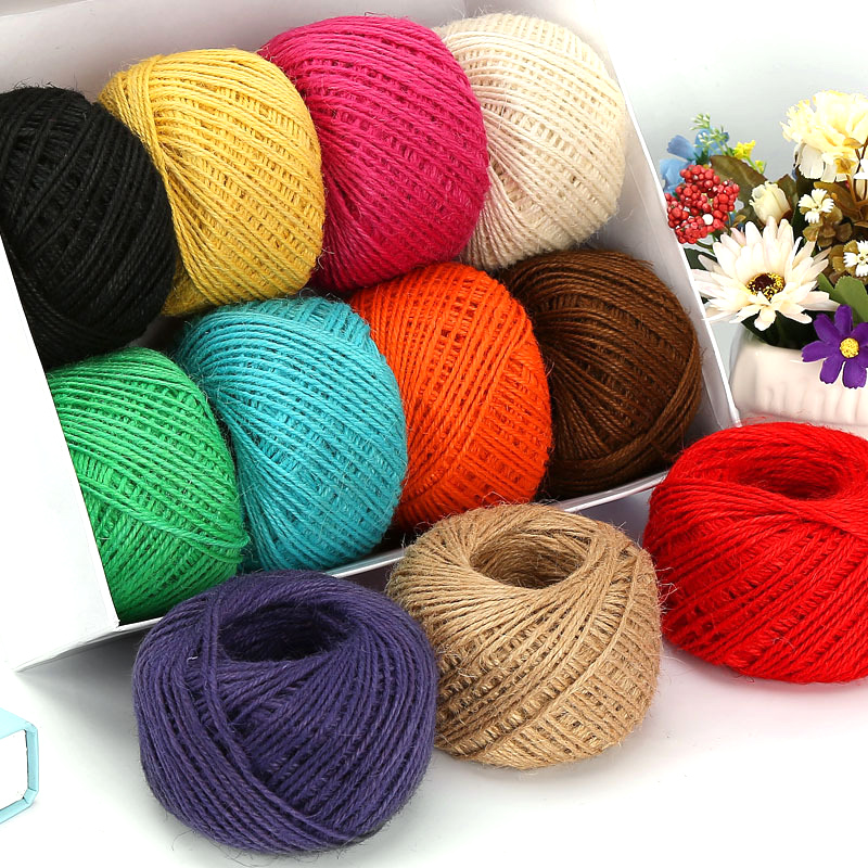 Jute Bag Packaging - Натуральный джутовый шпагат DIY, 2 мм,