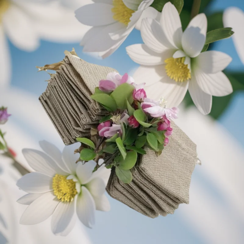 Jute Bag Packaging - 200 шт., шелковая лента, хлопковая упаковка