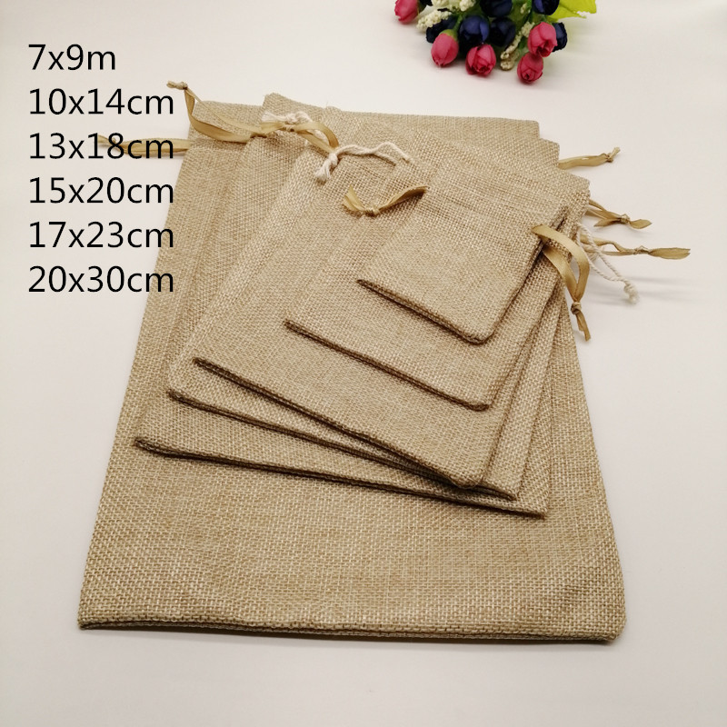 5 шт. тканевые джутовые сумки  – обзор и цена Jute Bag Packaging