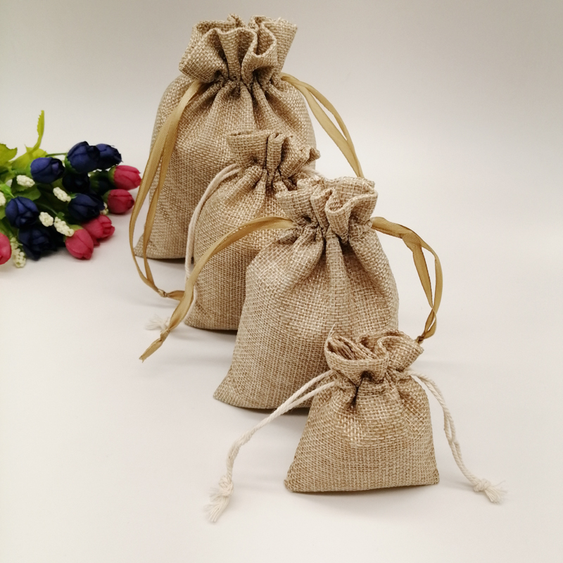 5 шт. тканевые джутовые сумки  – обзор и цена Jute Bag Packaging