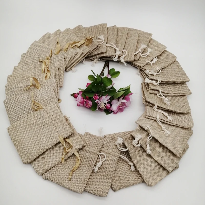 100 шт., хлопковые джутовые па – обзор и цена Jute Bag Packaging