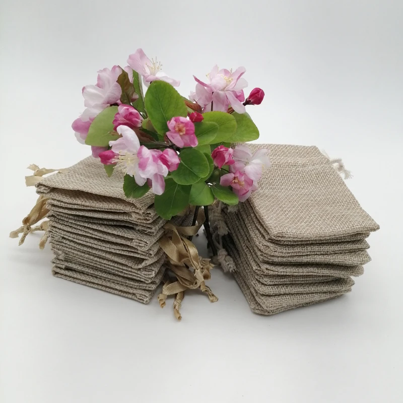 200 шт., шелковая лента, хлопк – обзор и цена Jute Bag Packaging